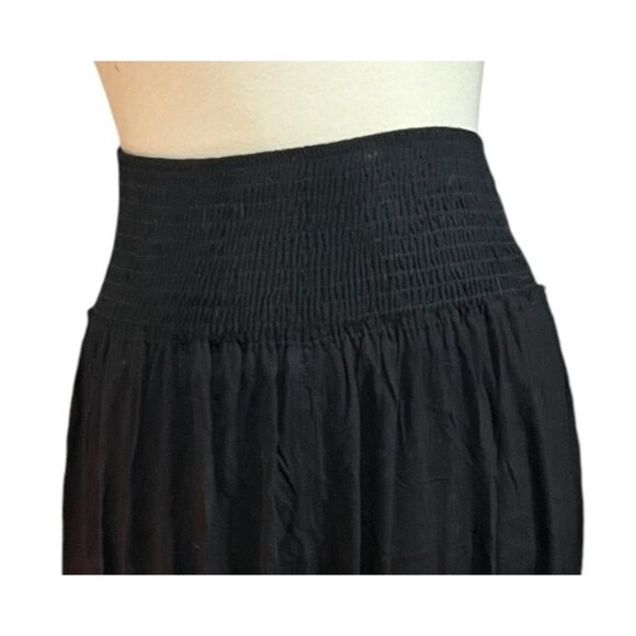 Free People Beach Soft Open Front Smocked Waist Assymetrical Maxi Skirt Sz Mediu - Picture 2 of 11